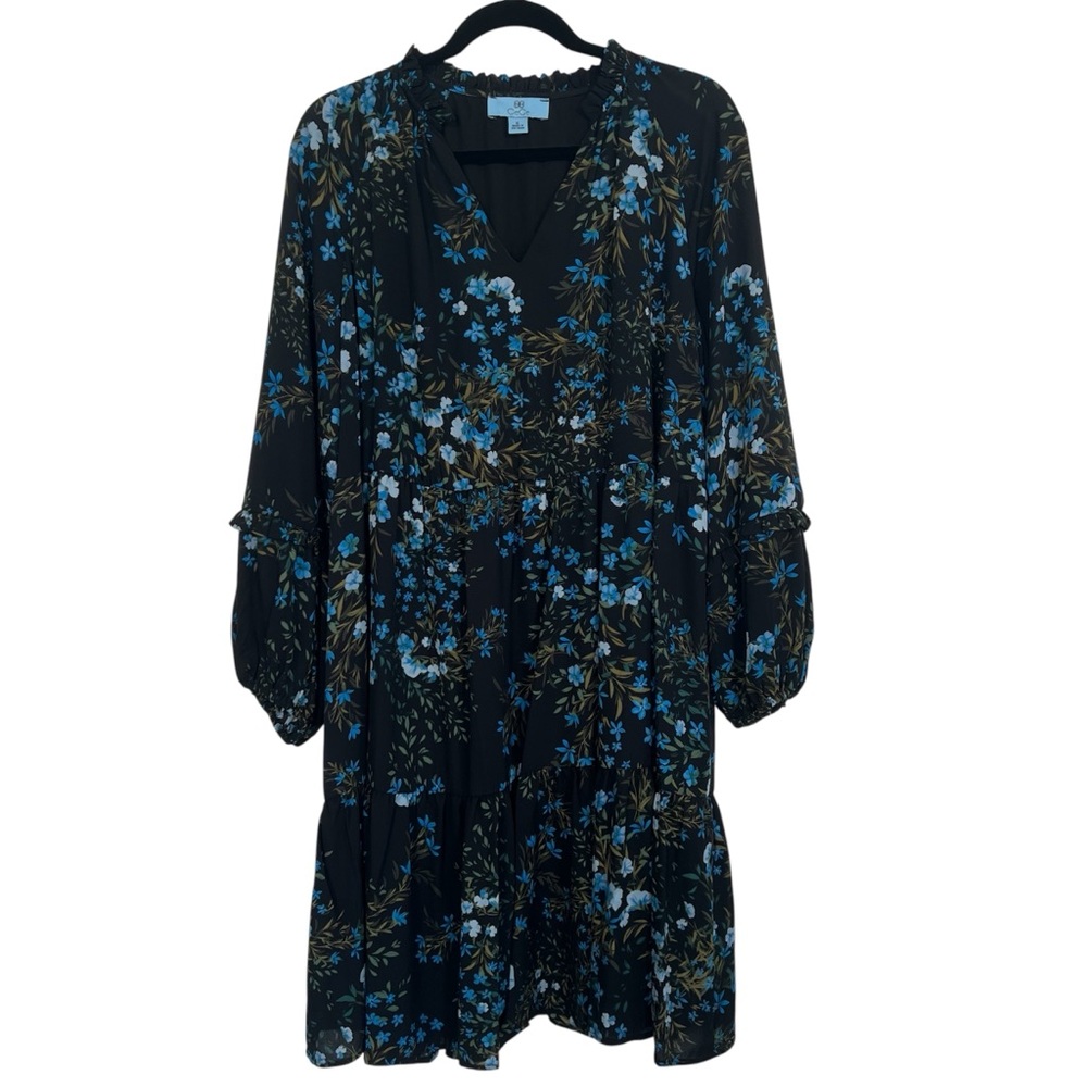 CeCe Aria Baby Doll Floral Long Sleeve Dress NWOT - Picture 3 of 7